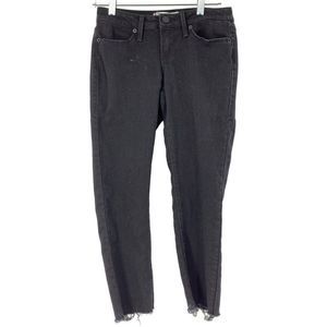 NOBO Black Mid Rise Raw Crop Jeans Size 5 Jr Skinny Ankle 3172 Stretch
